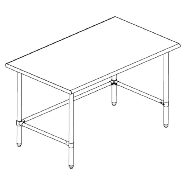 KS1 Work Table 48"W X 30"D 18/400 Stainless Steel Reinforced Top — SMTO-3048G