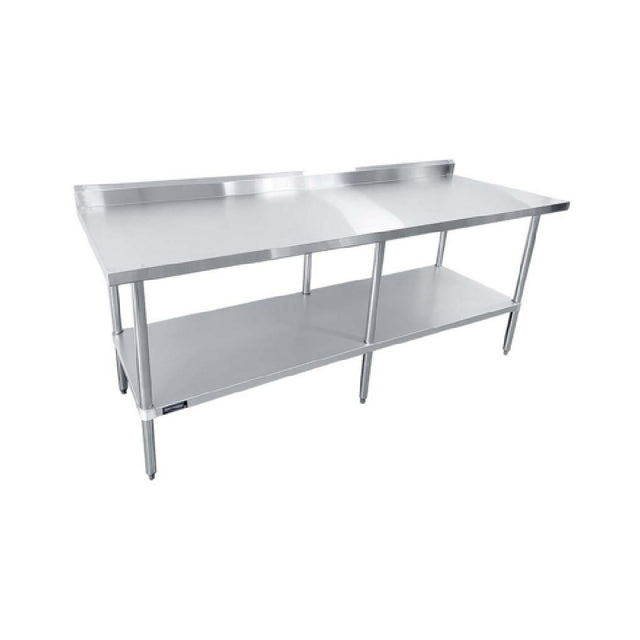 KS1 QuickShip Worktable 96"W X 30"D X 35"H 18/430 Stainless Steel Top Shelf — SMTEB-3096G