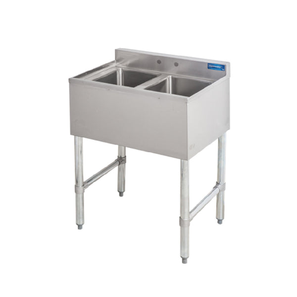 KS1 QuickShip Underbar Sink Two Compartment 10"x14"x10" Compartments — SMBS-2