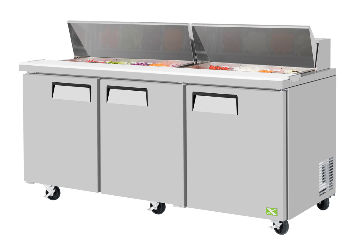 3 Door Food Prep Table commercial prep tables - NMS-CR-PRT-010