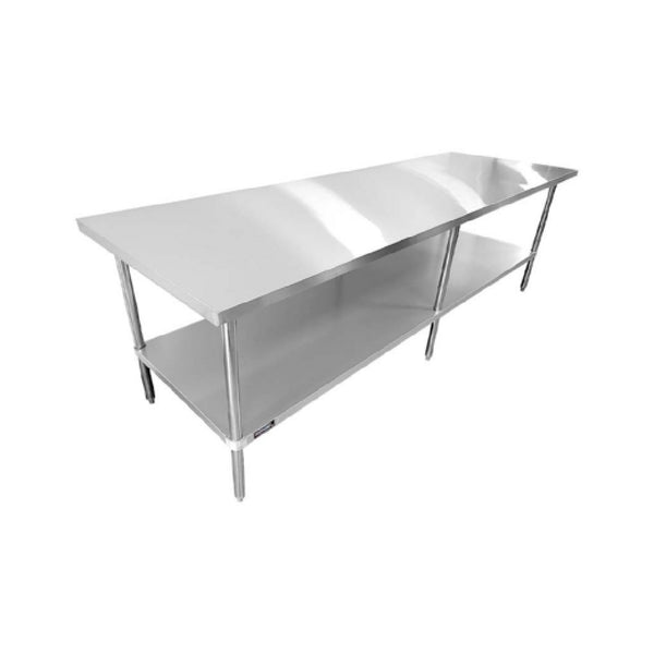KS1 QuickShip Worktable 108"W X 18"D X 35"H 18/430 Stainless Steel Flat Top — SMTE-18108S