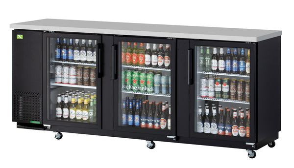 National Commercial 3 Door Back Bar - Glass Door (90") — NMS-CR-BBC-007