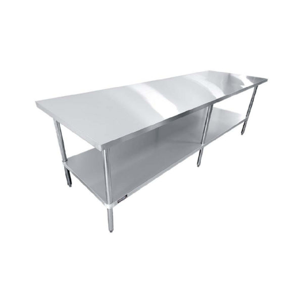 KS1 QuickShip Worktable 120"W X 14"D X 35"H 18/430 Stainless Steel Flat Top — SMTE-14120G