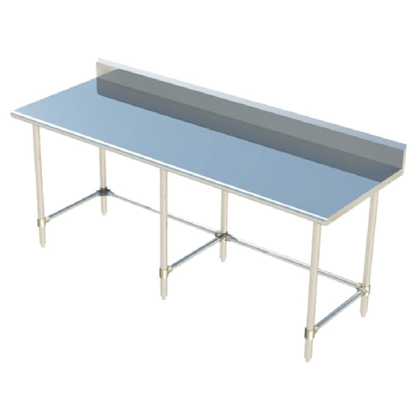 KS1 Work Table 120"W X 30"D 18/400 Stainless Steel Reinforced Top — SMTOB-30120S