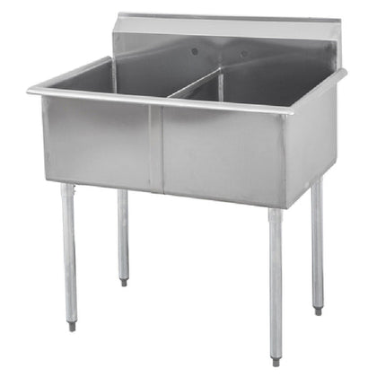 KS1 QuickShip Budget Sink Two Compartment 51"W X 24-1/2"D — SMSQ2421-2