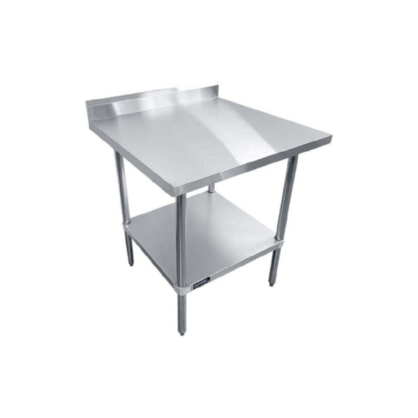KS1 QuickShip Worktable 24"W X 30"D X 35"H 18/430 Stainless Steel Top Shelf — SMTEB-3024G