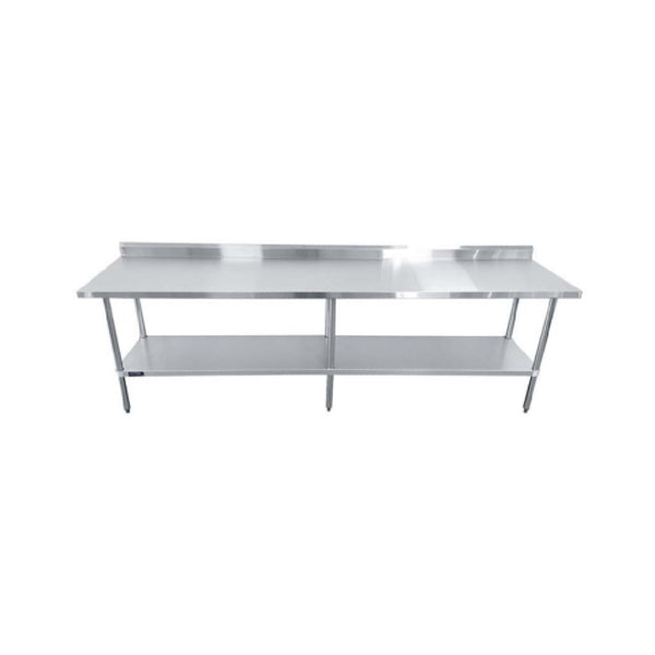 KS1 QuickShip Worktable 108"W X 24"D X 35"H 18/430 Stainless Steel Top Shelf — SMTEB-24108G