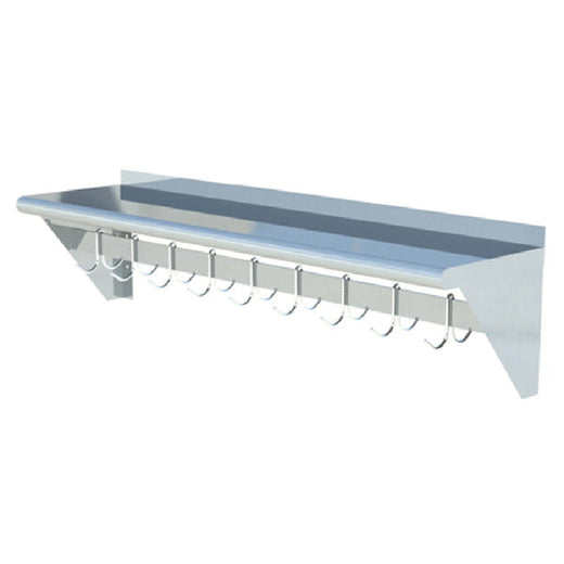KS1 QuickShip Overshelf With Pot Rack Wall-mounted 96"W X 12"D — SMWP-1296