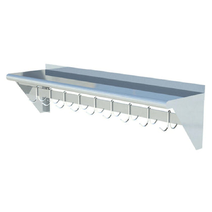 KS1 QuickShip Overshelf With Pot Rack Wall-mounted 84"W X 12"D — SMWP-1284