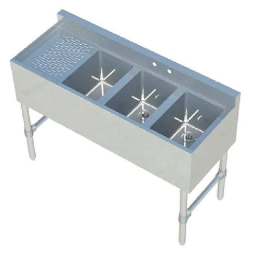 KS1 QuickShip Underbar Sink Three Compartment 10"x14"x10" Compartments — SMBS-3L