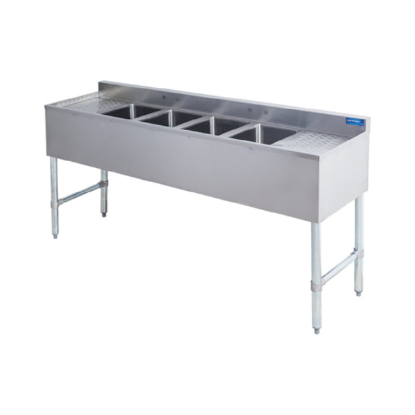 KS1 QuickShip Underbar Sink Four Compartment 10"x14"x10" Compartments — SMBS-4D
