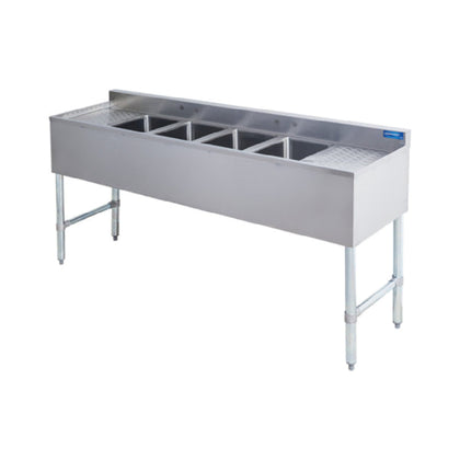 KS1 QuickShip Underbar Sink Four Compartment 10"x14"x10" Compartments — SMBS-4D