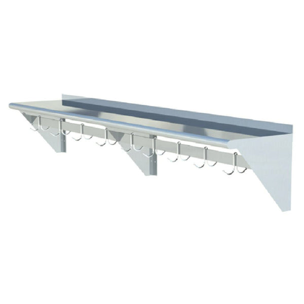 KS1 QuickShip Overshelf With Pot Rack Wall-mounted 96"W X 15"D — SMWP-1596