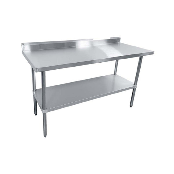 KS1 QuickShip Worktable 72"W X 30"D X 35"H 18/430 Stainless Steel Top Shelf — SMTEB-3072G
