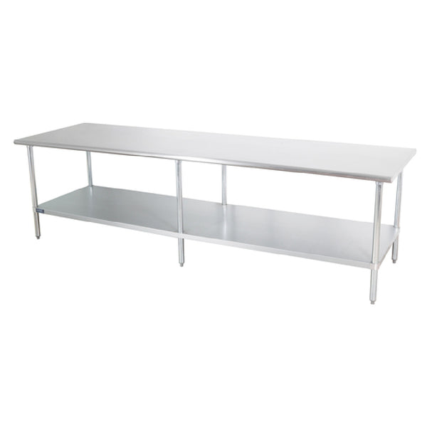KS1 Work Table 84"W X 30"D 18/400 Stainless Steel Reinforced Top — SMT-3084G