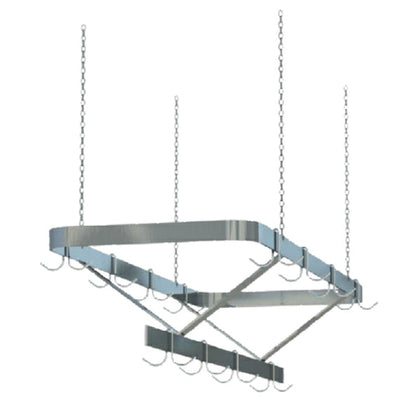 KS1 QuickShip Pot Rack Ceiling Hung Triple Bar Design — SM-CR84
