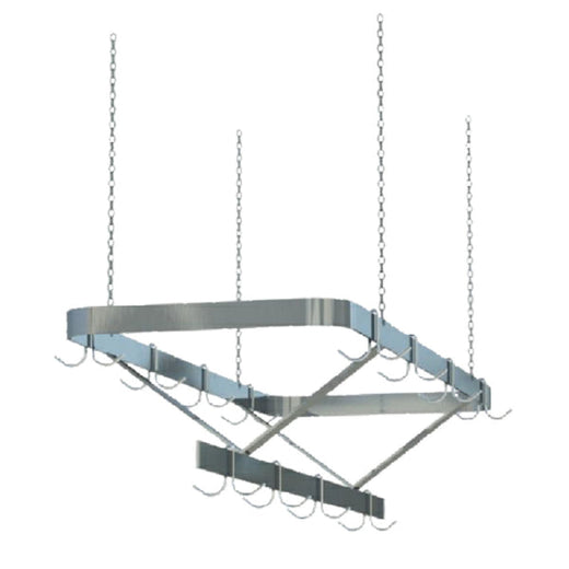 KS1 QuickShip Pot Rack Ceiling Hung Triple Bar Design — SM-CR72