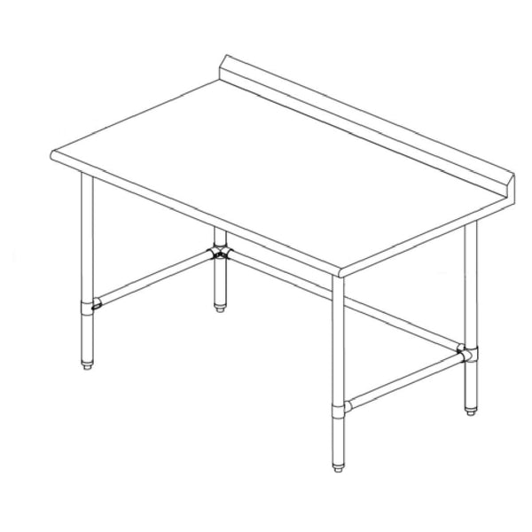 KS1 Work Table 60"W X 30"D 18/400 Stainless Steel Reinforced Top — SMTOB-3060S